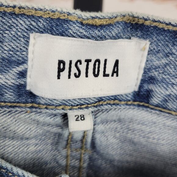 Pistola Cassie Distressed High Rise Straight Leg Jeans 28 - Picture 3 of 10